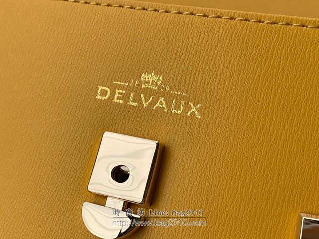 DELVAUX女包 比利時品牌 Tempete手袋 柔軟牛皮 德爾沃女手提包 Mini號手拎包 TP0020太陽黃  fcs1218